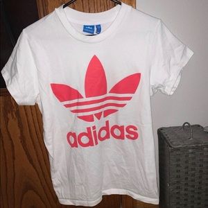 Pink & white mens Adidas t-shirt